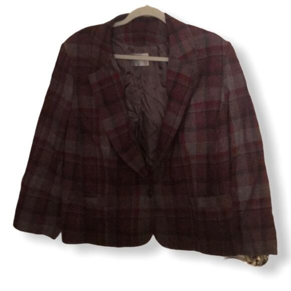 Vintage Pendleton plaid wool blazer purple size 40 - Picture 2 of 8